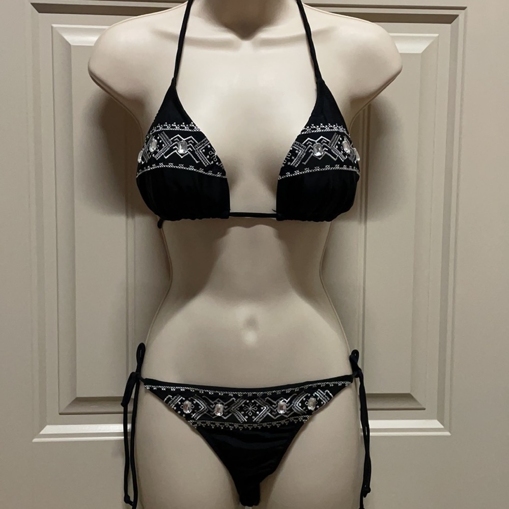 Venus Embellished Black Bikini